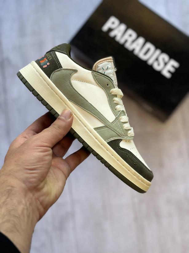 کفش و کتونی ترویس کرم سبز گوچی زنانه