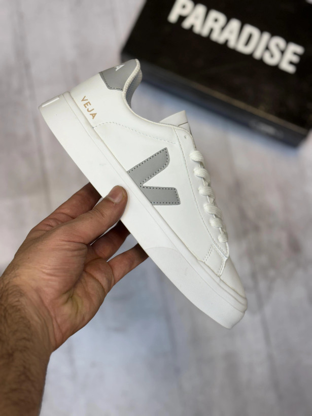 کفش ونس وجا سفید طوسی دخترانه