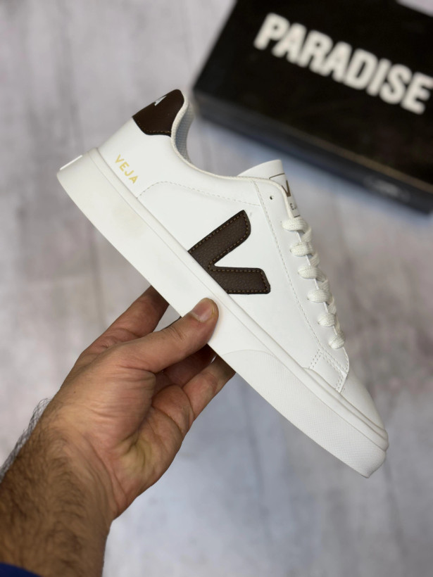 کفش و کتونی ونس وجا سفید قهوه ای مردانه از بغل